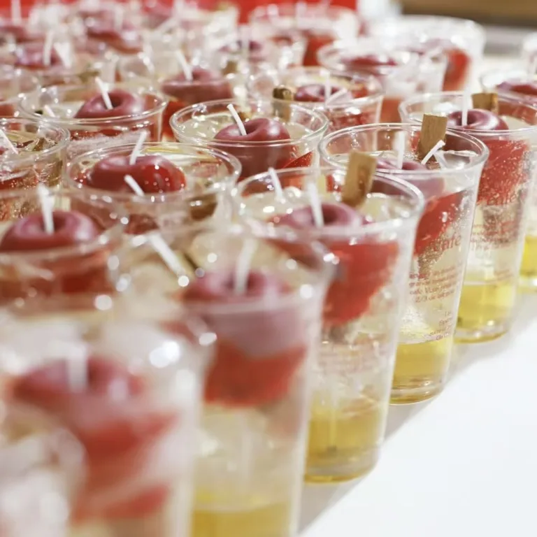 Layered Gel Candles with Fruit Decoration