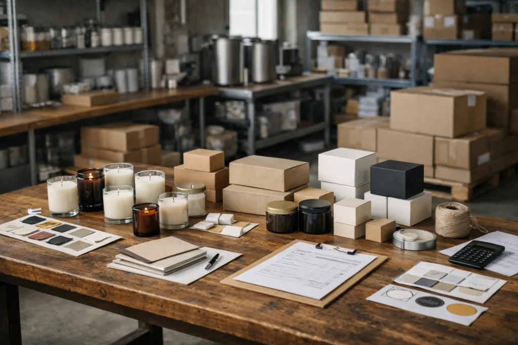 Planning Candle Day 2026: A Candle Supplier’s Perspective 1 Candle production workspace showing preparation for Candle Day 2026 from a supplier’s perspective