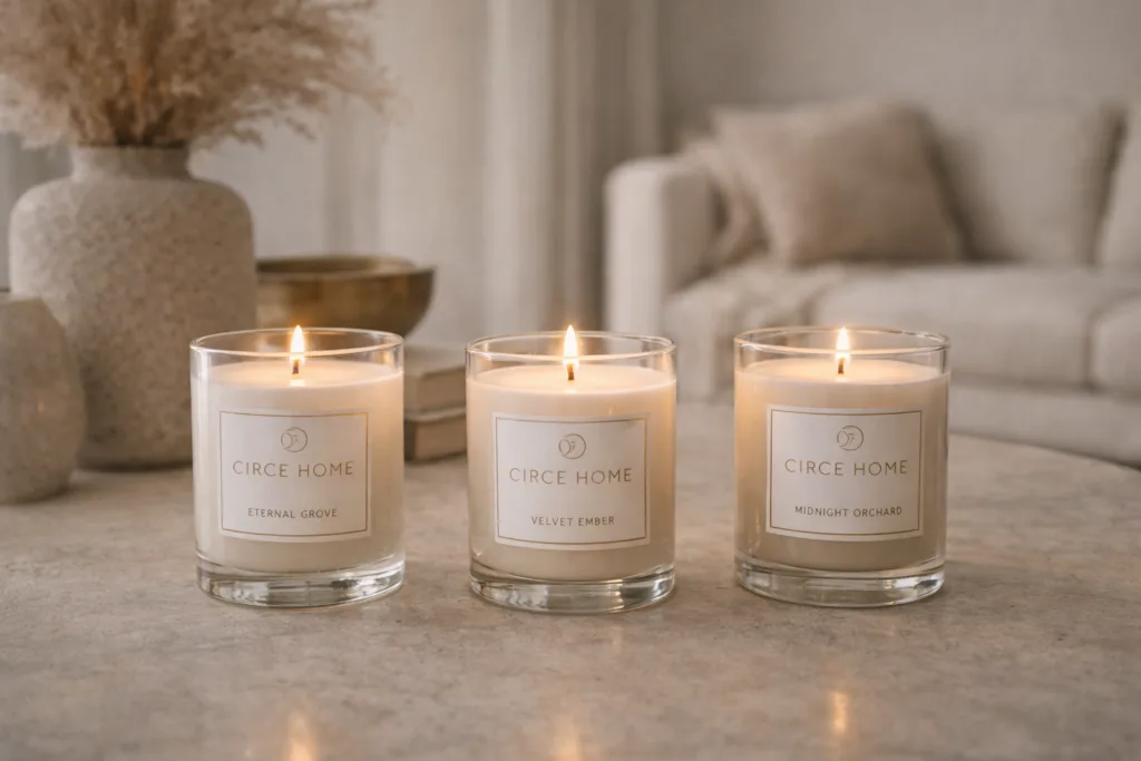 Top 15 Luxury Candle Brands Interior Designers Actually Use — Elevate Your Home Ambience in 2026 5 Circe Home luxury candles styled in a modern interior design setting