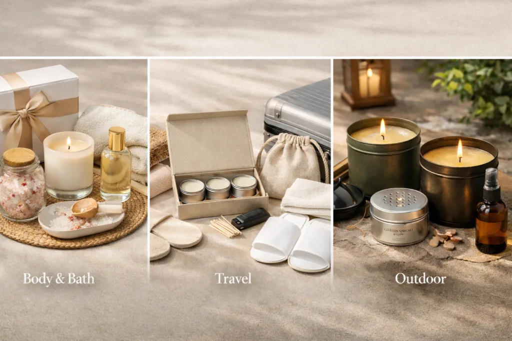 Luxury Candle Gift Set Ideas: A Buyer’s Guide to Product Pairing (Scene-Based Gifting Guide) 1 Luxury candle gift sets featuring body & bath, travel, and outdoor mosquito-repellent candles in premium packaging