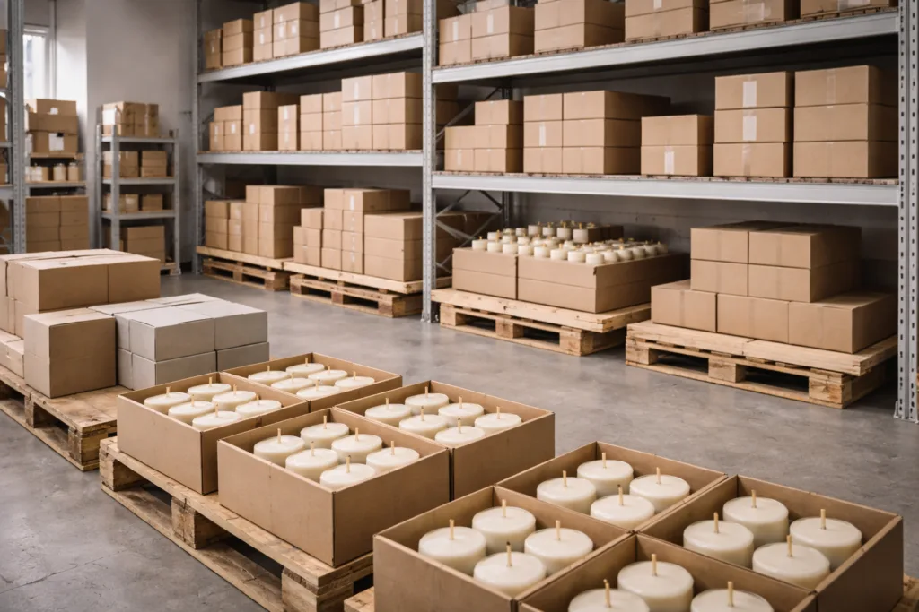 Top Candle Options for Corporate Gifting Buyers in 2026 3 Bulk candle inventory and warehouse setup supporting scalable corporate gifting programs