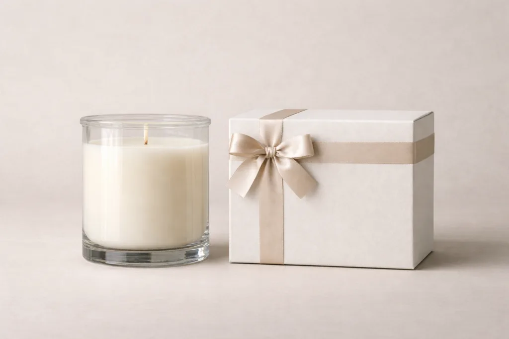 Best-Selling Scented Candle Gift Set Combinations That Actually Make Money 2 Single large scented candle packaged as a gift, showing clear value and simple structure