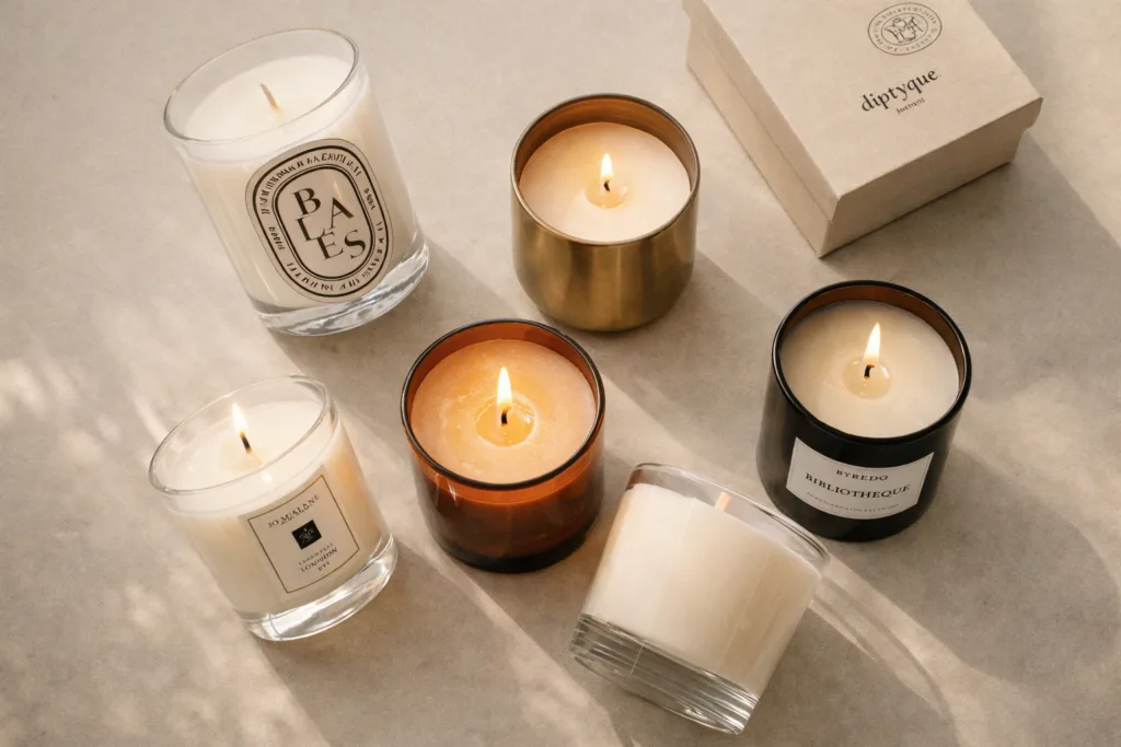 Top 15 Luxury Candle Brands Interior Designers Actually Use — Elevate Your Home Ambience in 2026 2 Close-up view of luxury candles showing natural wax, cotton wicks, and elegant vessels