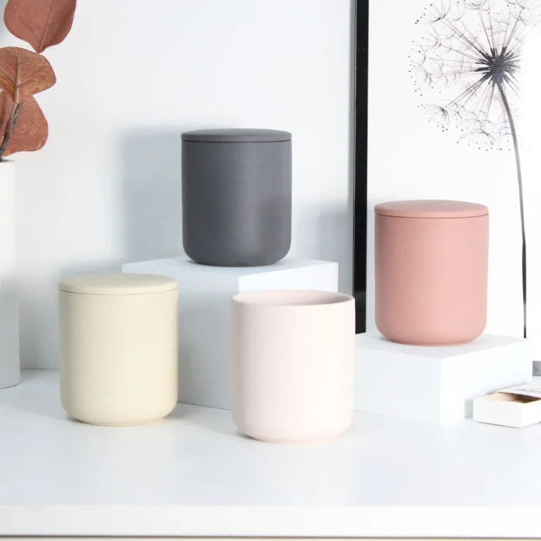 Matte Ceramic Candle Jar with Lid