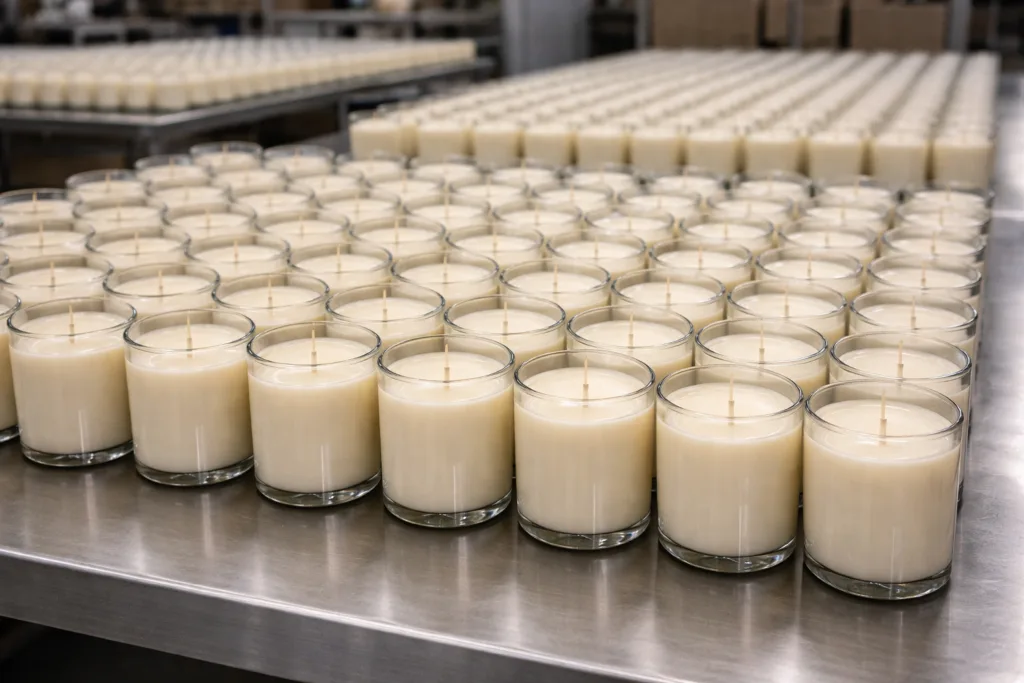Top Professional Candle Manufacturing for Scalable Brands 2 Uniform candle batches demonstrating consistency in professional candle manufacturing