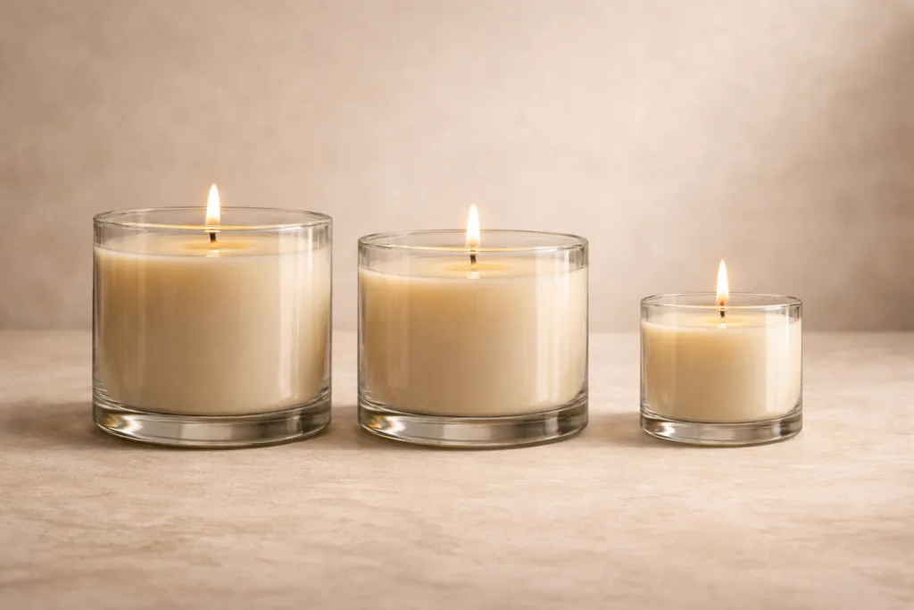 Best Scented Candles for Relaxation in 2026: Top Picks for Stress Relief 3 Large vs small jar candles showing how candle size affects relaxation and burn duration