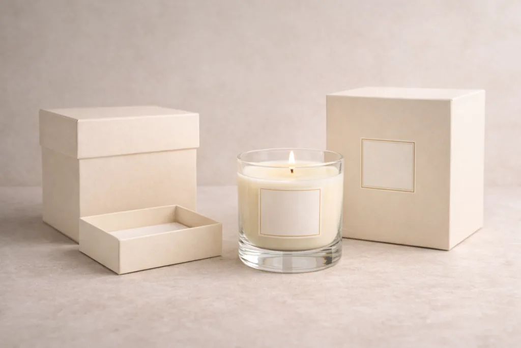 What Luxury Candle Brands Can Learn from Ladurée: Luxury Packaging and Brand Identity Strategy 4 custom candle packaging system including rigid box and vessel used in luxury private label candle brand manufacturing