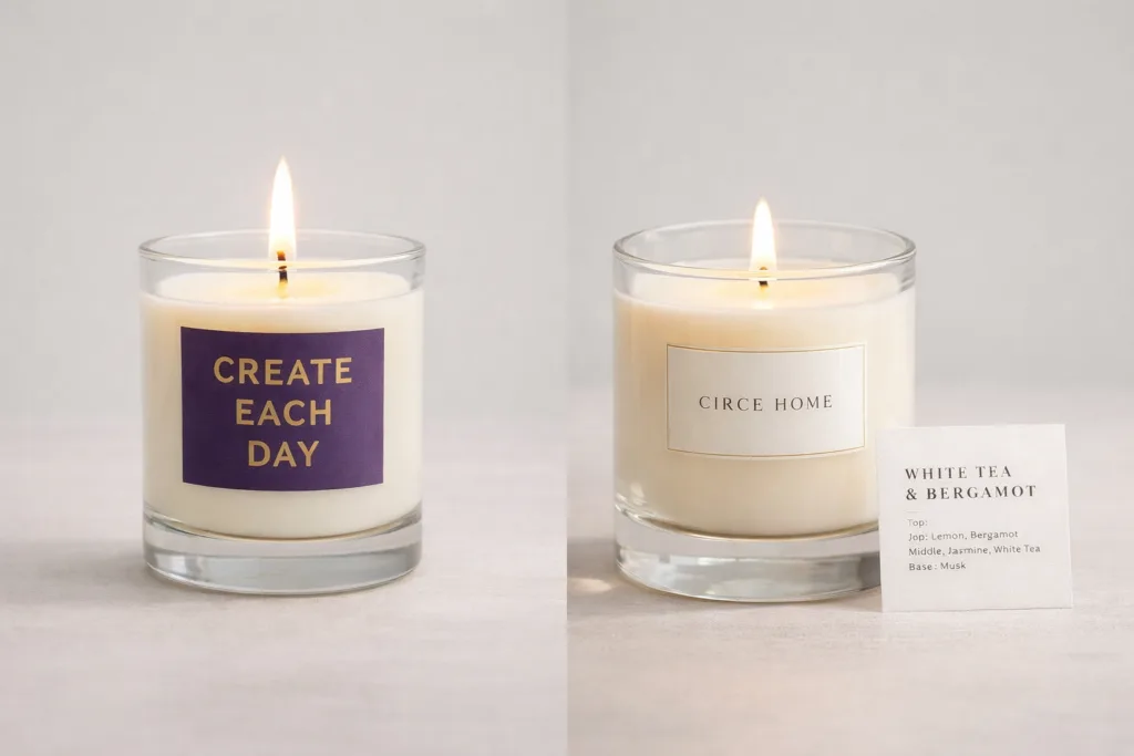 Ritual Candle vs Aromatherapy Candle: Product Positioning Differences 2 Side by side comparison of affirmation ritual candle and premium aromatherapy glass candle
