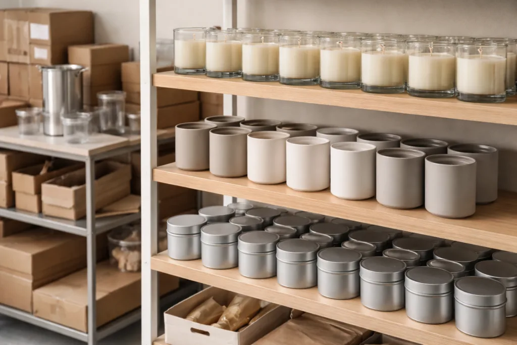 Why I Don’t Recommend Marble Candle Jars for Scalable Candle Brands 4 Glass, ceramic, and metal candle jars prepared for large-scale production and international candle manufacturing