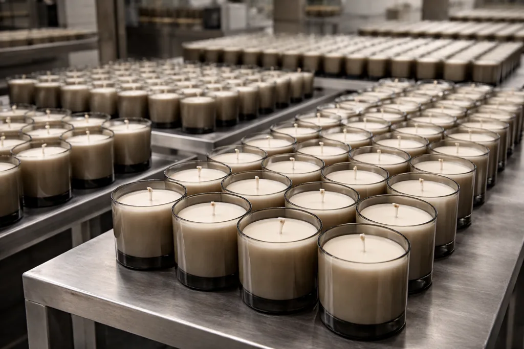 Best Luxury Scented Candles 2026 – High-End Picks Worth the Price 3 Large-scale production of luxury scented candles demonstrating consistency and scalability for professional buyers