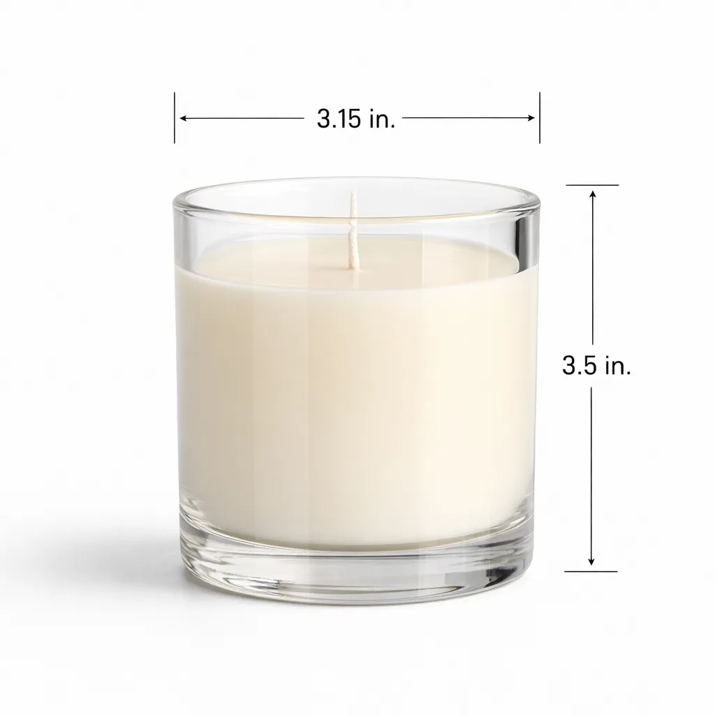 Best Custom 8oz Candles with Logo Wholesale: A Serious Buyer’s Guide to Size, Cost, and Scalable Private Label Production 2 typical dimensions of an 8oz candle jar showing diameter height and wax fill size for private label candle manufacturing