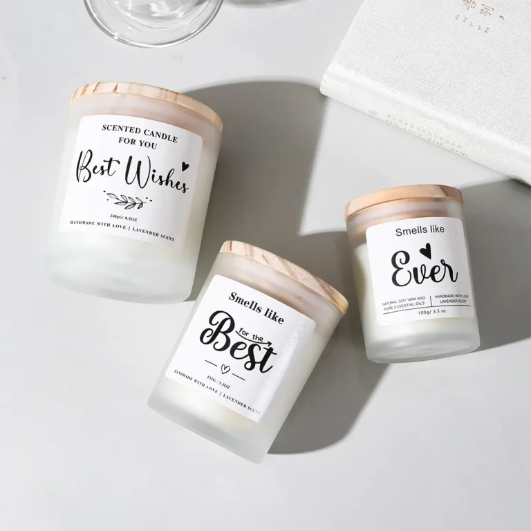 Frosted Glass Jar Candle with Wooden Lid3