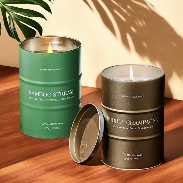 Stackable Colored Metal Tin Scented Candle3
