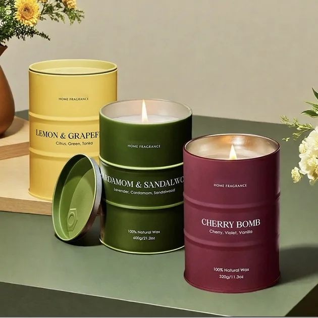 Stackable Colored Metal Tin Scented Candle5