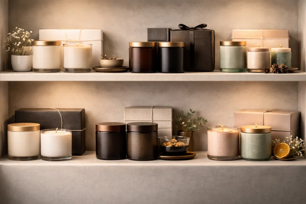 Best Candle Fragrance Oils: A Complete Buyer’s Guide 5 Candle collection lineup showing a structured range concept with hero scents, signature scents, and seasonal scents presented as a cohesive product strategy.