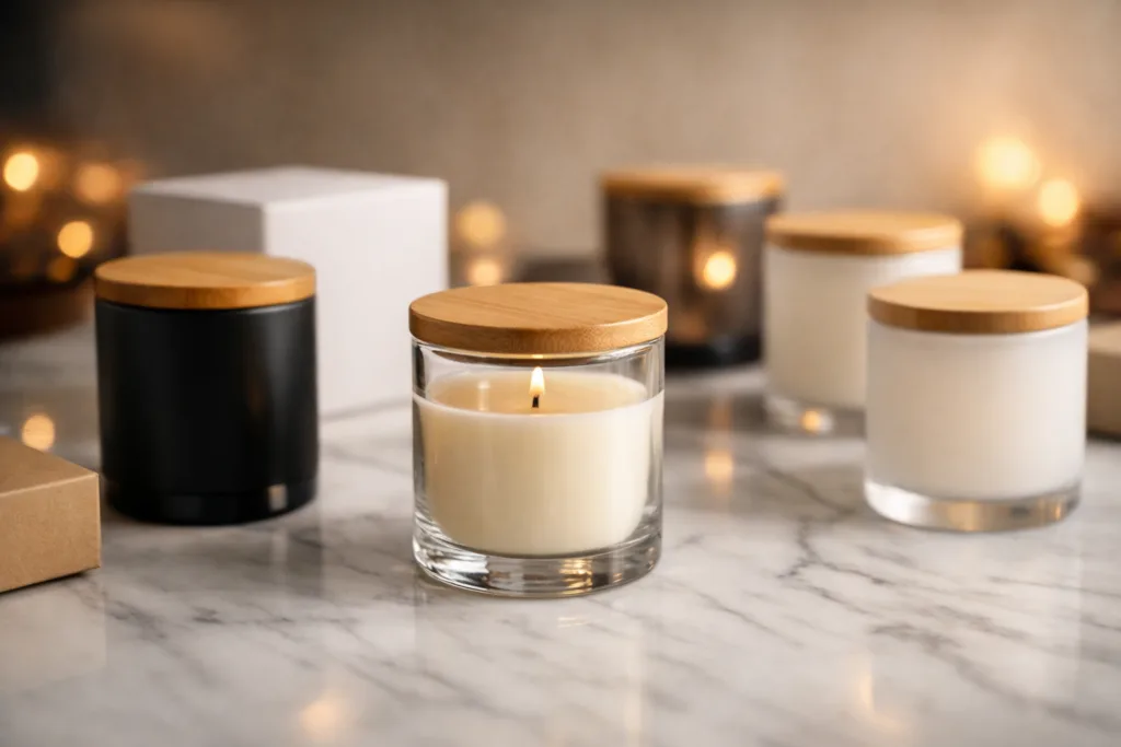Best Custom 8oz Candles with Logo Wholesale: A Serious Buyer’s Guide to Size, Cost, and Scalable Private Label Production 1 custom 8oz candles with logo wholesale displayed in premium glass jars with bamboo lids and branded packaging