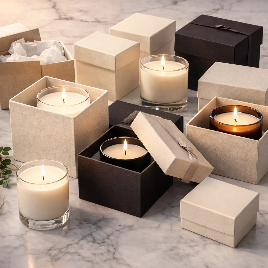 Best Custom Candles with Logo Wholesale for Private Label Brands 3 Premium candle packaging solutions including rigid gift boxes folding cartons and retail ready presentation sets