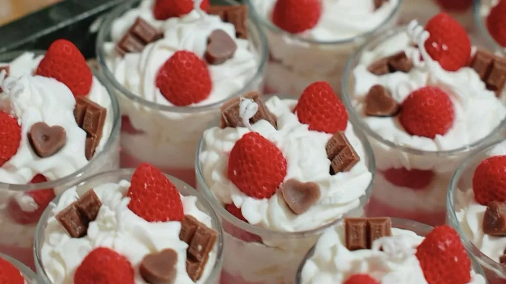 Best Budget Candle Brand Start: Dessert Handmade Candles 5 Strawberry and chocolate themed dessert candles with whipped cream wax in clear glass containers