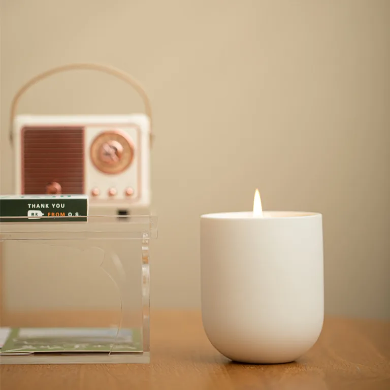 Minimalist White Ceramic Candle
