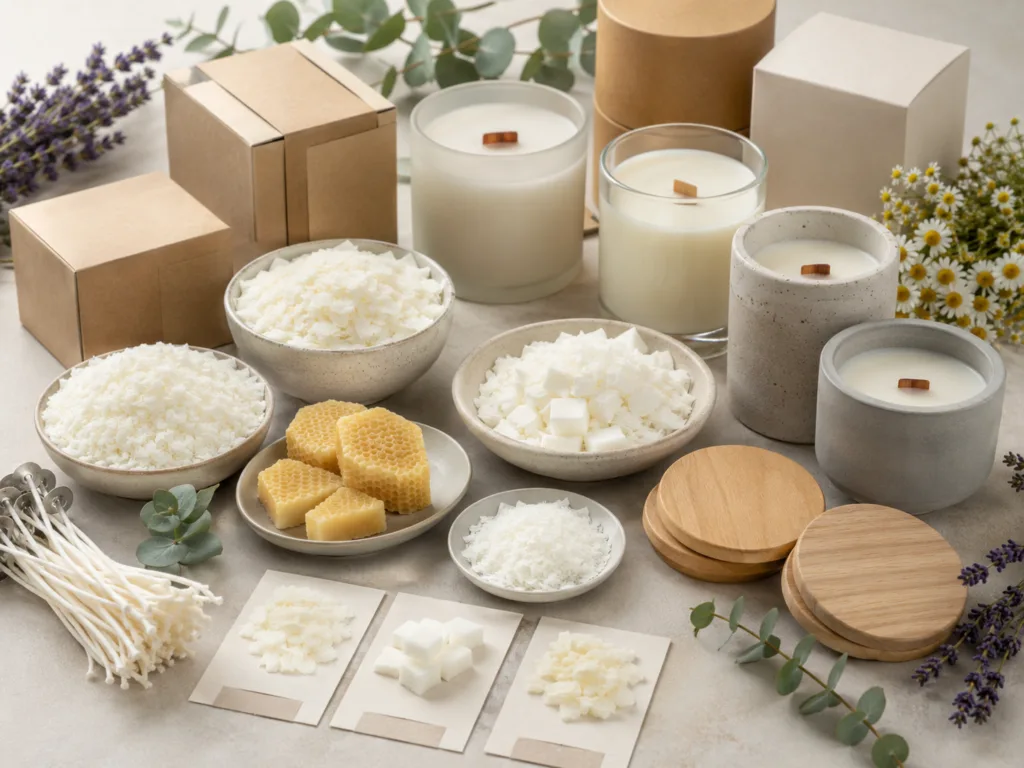 Stress Relief Candles: A Wholesale Guide for Wellness and Lifestyle Brands 3 Eco-friendly wax materials and premium vessel options for custom stress relief candles and wellness brands