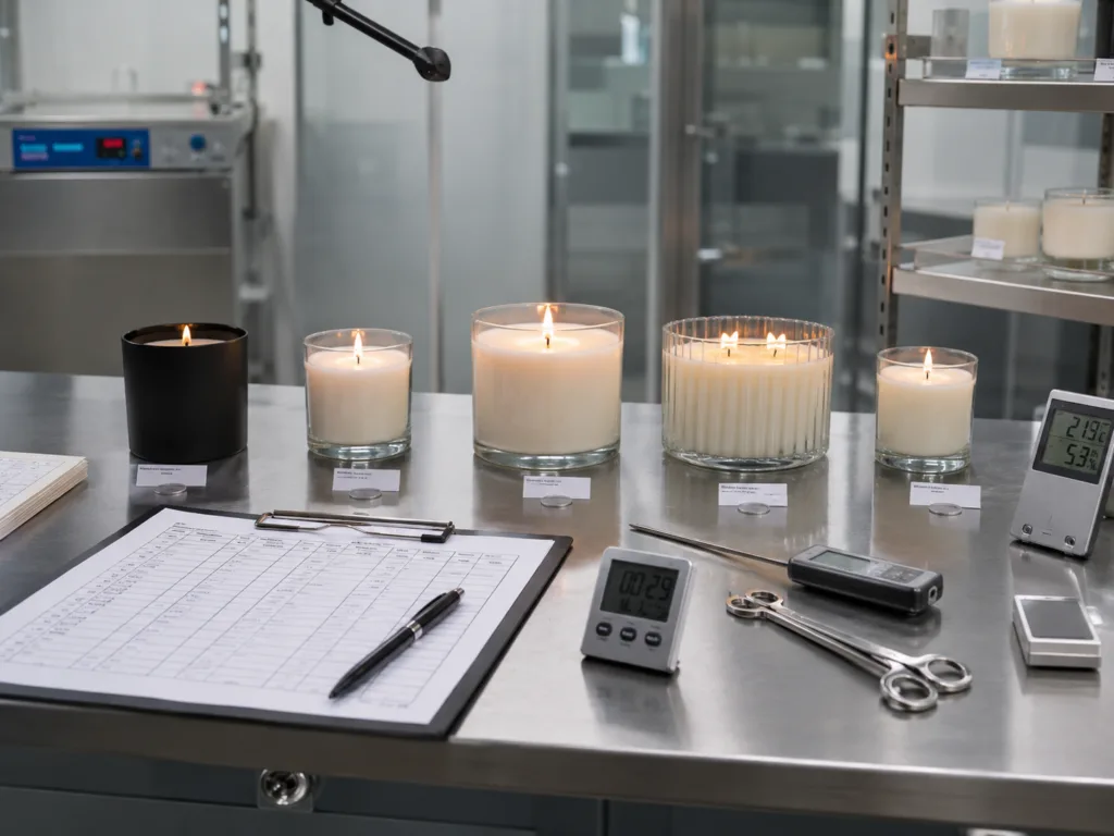Are Luxury Candles a Scam? What B2B Buyers Should Know Before Sourcing 4 Comparison of real luxury candles and overpriced candles showing fragrance quality, burn testing, packaging and sourcing details