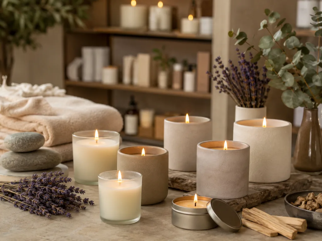 Wholesale Aromatherapy Candles for Wellness Brands, Spas, and Retailers 1 Wholesale aromatherapy candles in premium vessels for wellness brands, spas, hotels, and retailers