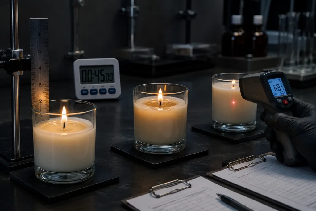 How to Choose a Candle Manufacturer: The Complete Buyer’s Checklist 5 Candle production quality control checking fill weight, wick alignment and finished packaging